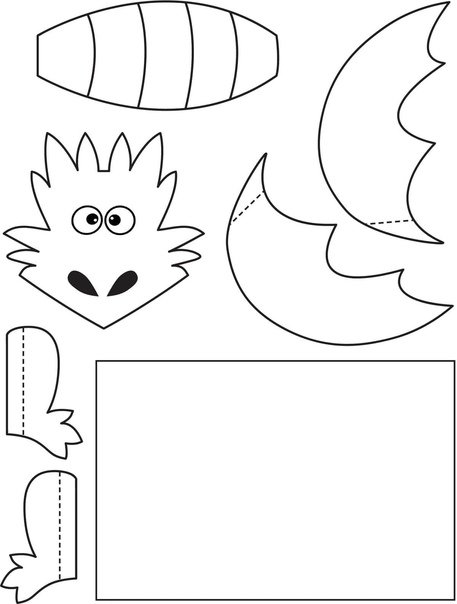 Аппликация дракон из бумаги