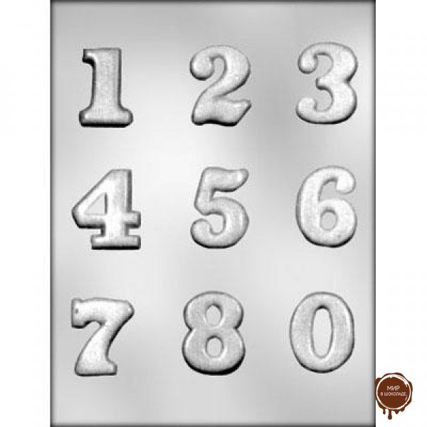 Пластиковая форма для шоколада "цифры"