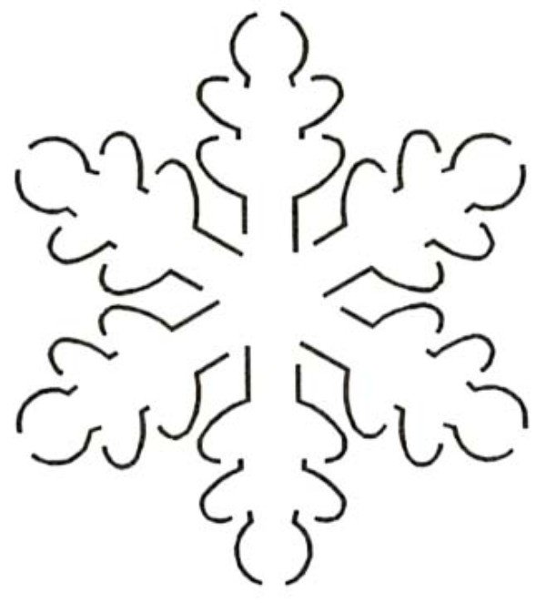 Снежинка трафарет для вырезания