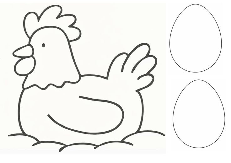 Раскраска по сказке Курочка Ряба для малышей