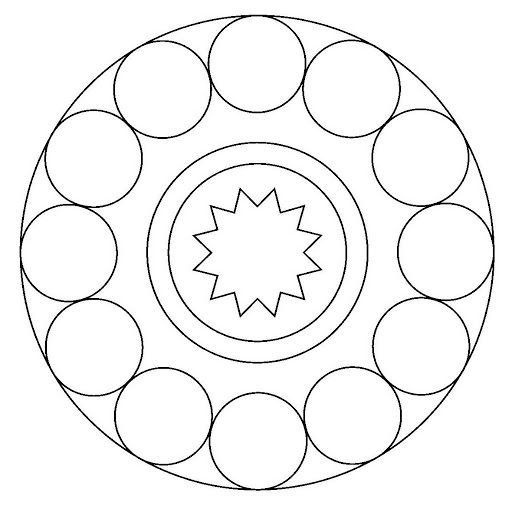 Тарелка с узором раскраска