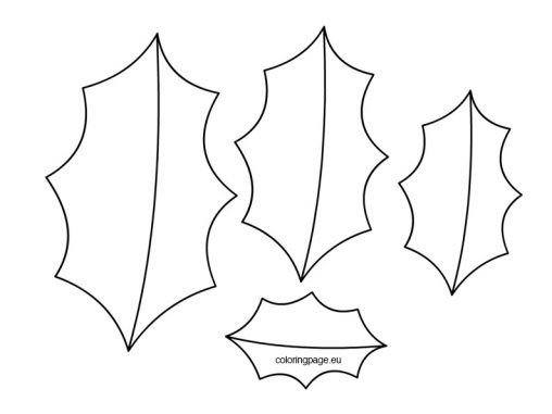 Трафареты листьев падуба