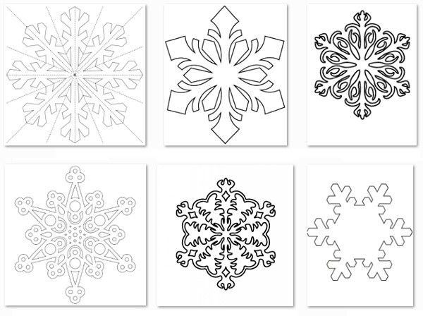 Маленькие снежинки для вырезания