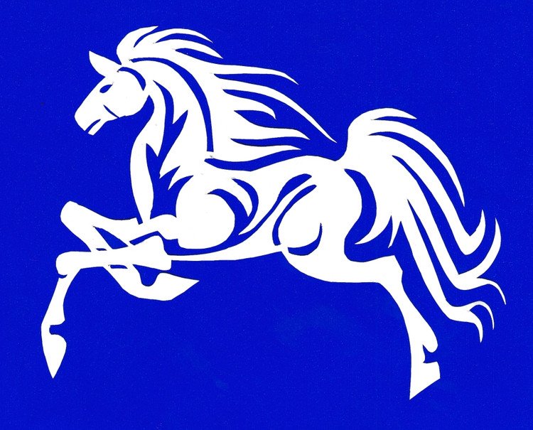 Трафарет лошади на окно