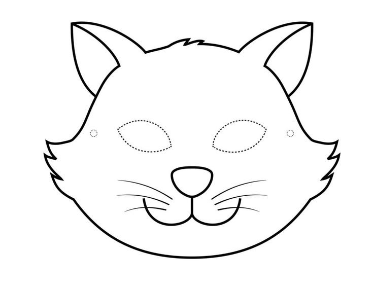 Маска кота трафарет