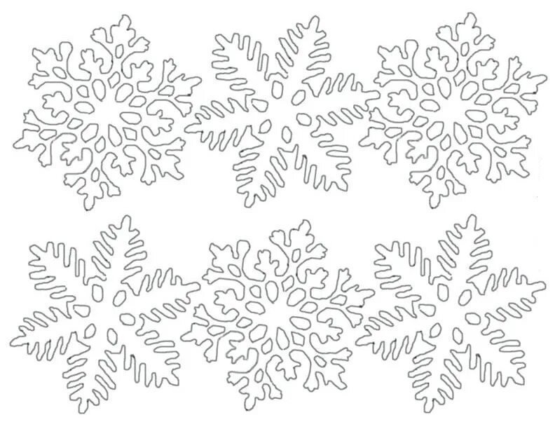 Снежинка трафарет для вырезания