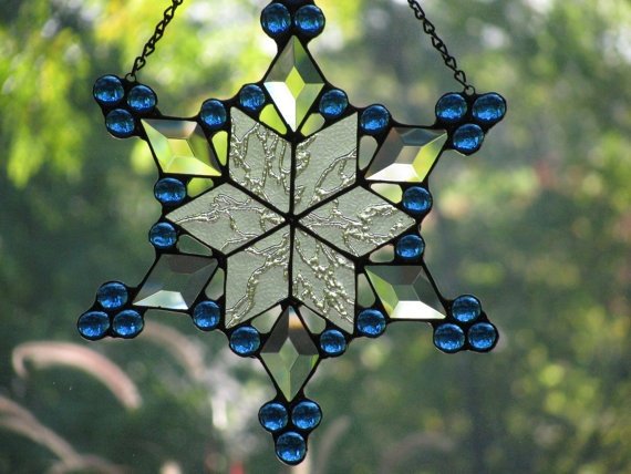 Снежинки для витража