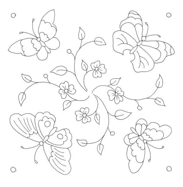 Трафареты для вышивки гладью бабочки