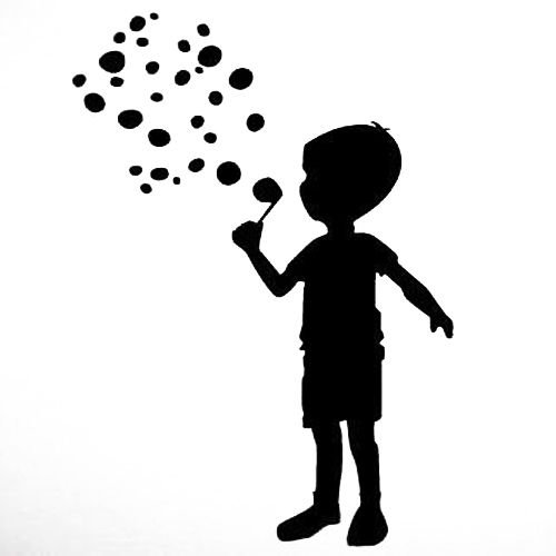 Ребенок с шариком силуэт