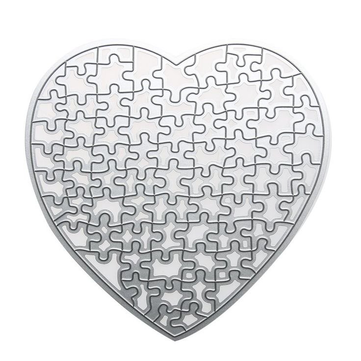 Трафарет сердце пазл