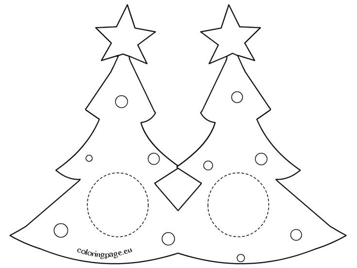 Трафарет елки для вырезания