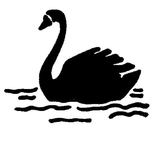 Лебедь трафарет