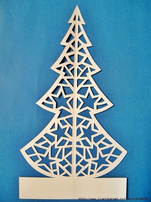 Ажурная елочка вырезка