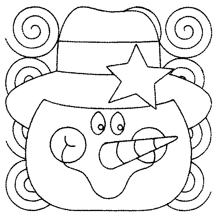 Снеговик шаблон для вырезания