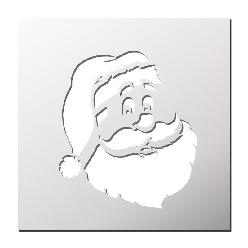 Дед Мороз лицо вытынанка на окно