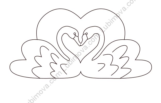 Трафарет лебедя для торта