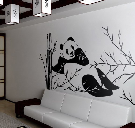 Роспись стен черно белая