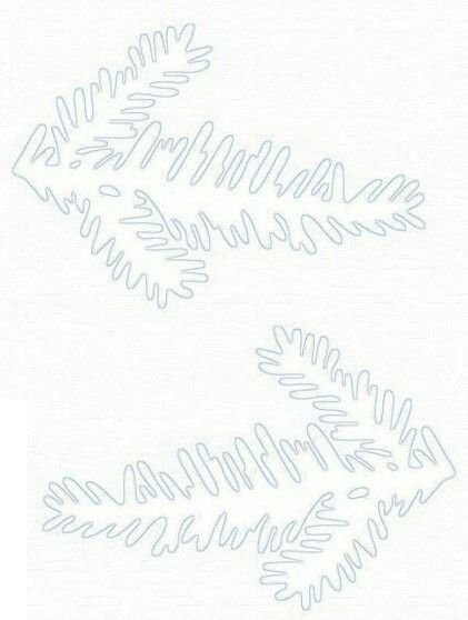 Еловая ветка трафарет