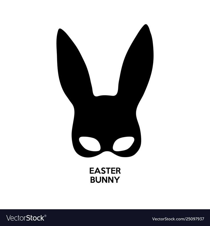 Маска кролика трафарет