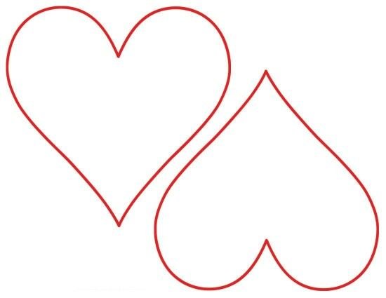 Шаблон сердца для вырезания из бумаги