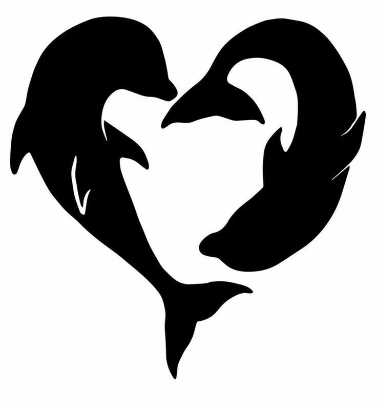 Дельфин трафарет