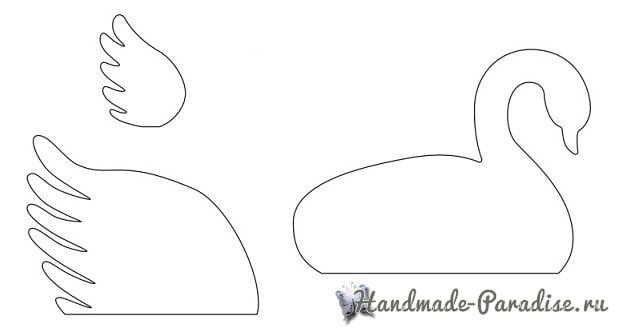 Трафарет лебедя для аппликации