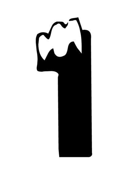 Цифра 1 трафарет