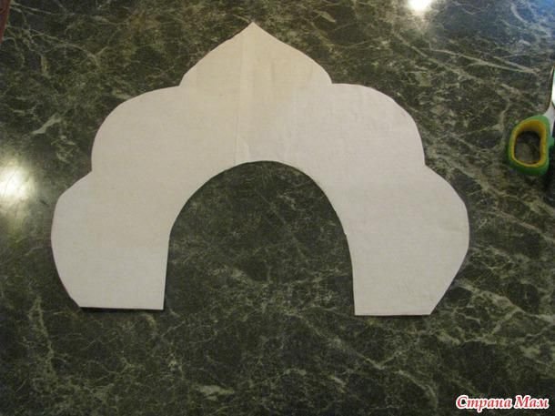 Трафарет кокошника из картона