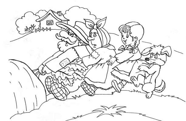 Репка раскраска для малышей