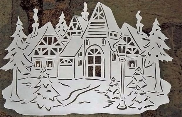 Новогодние домики на окна