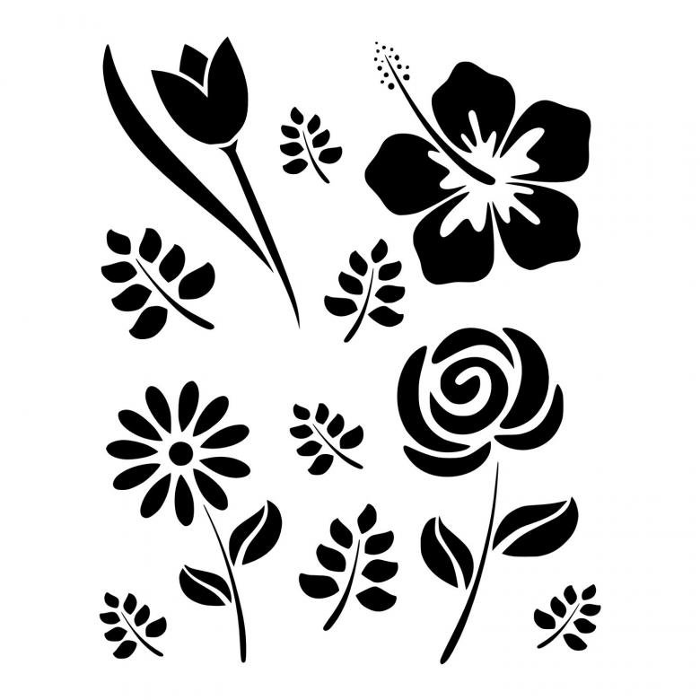 Трафареты цветов для декора