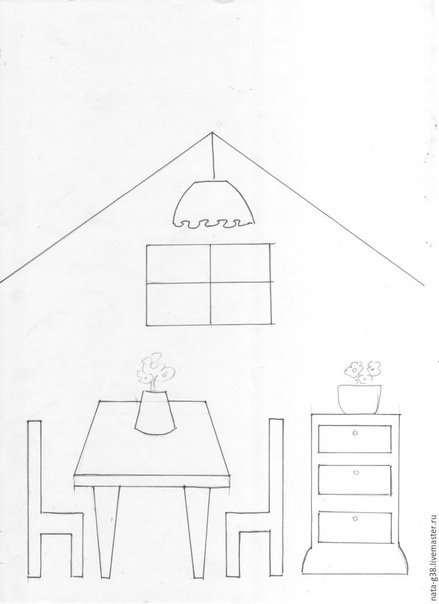 Выкройка мебели для домика из фетра
