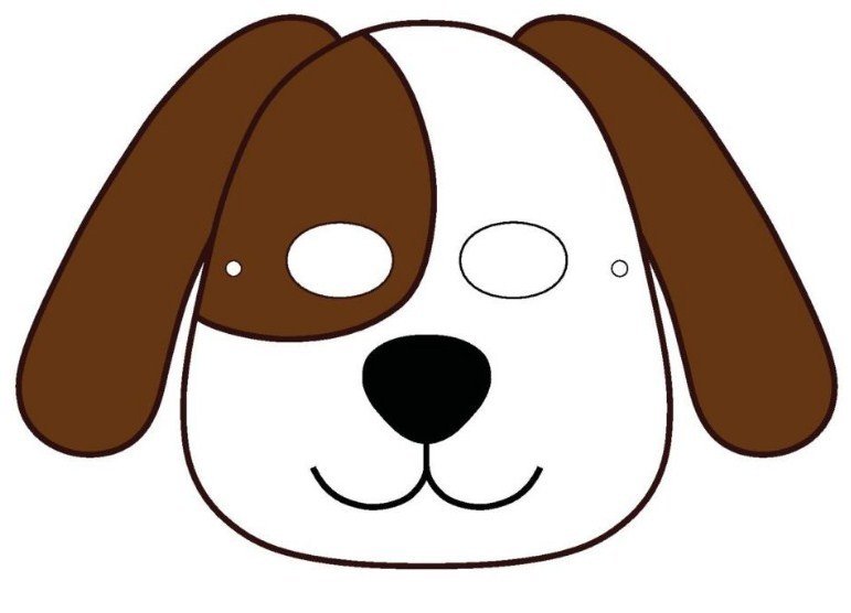 Маска собаки из фетра