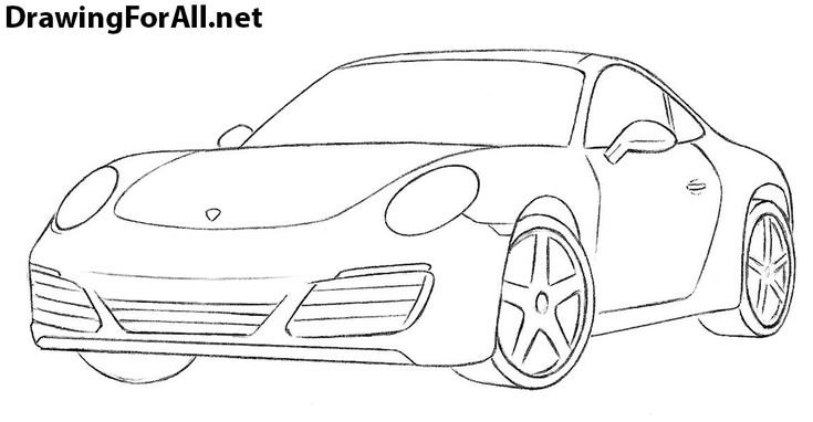 Порше 911 карандашом