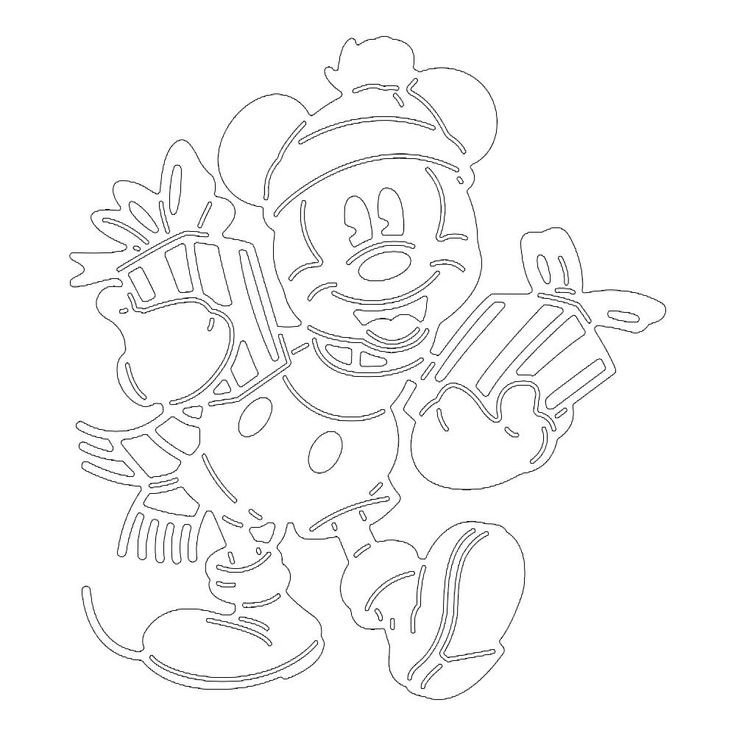 Вытынанки Микки Маус новый год