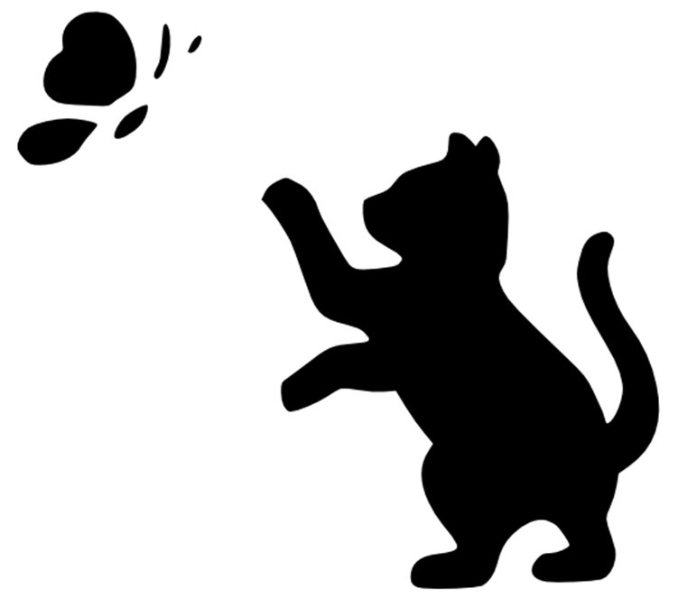 Силуэты кошек на стену