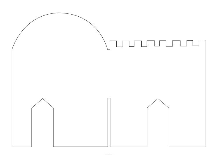 Трафарет замка из картона