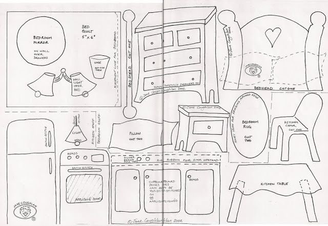 Кукольный домик из фетра выкройки