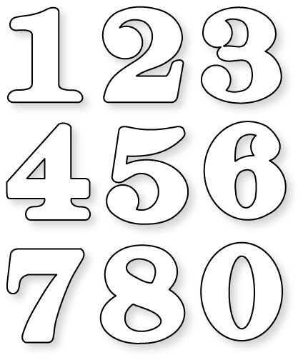 Образец трафарета цифр