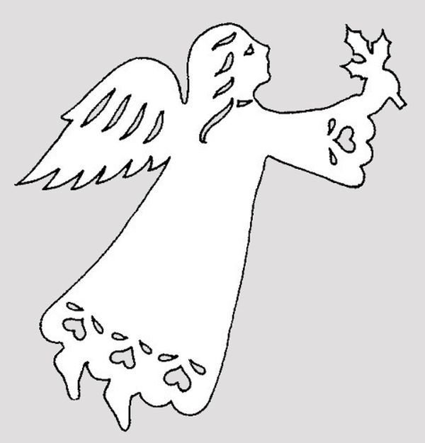 Ангел из бумаги трафарет