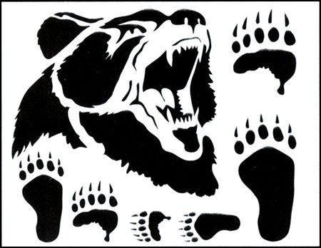 Трафареты медведя для травления