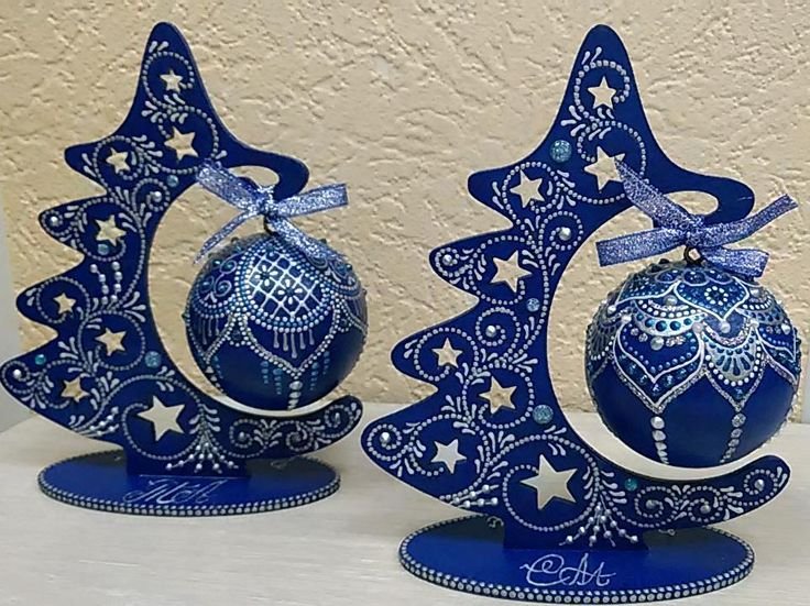 Новогодняя игрушка в стиле Гжель