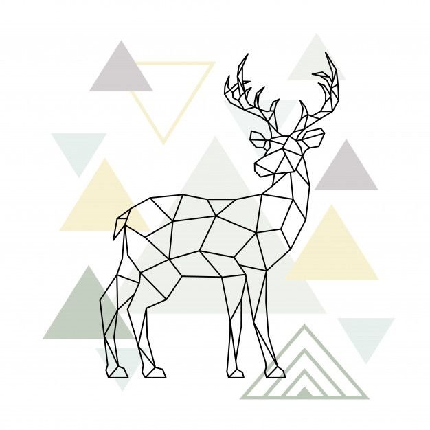 Олень из геометрических фигур
