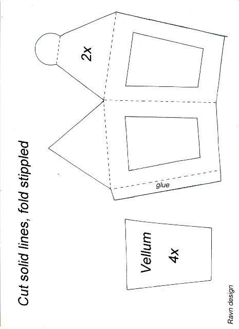 Развертка фонарика из бумаги