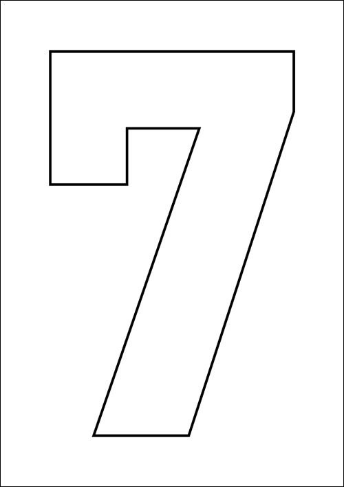 Цифра 7 трафарет
