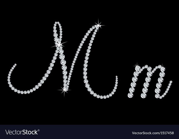 Красивая буква м стразами