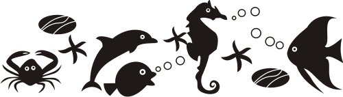 Трафареты для декора стен рыбы