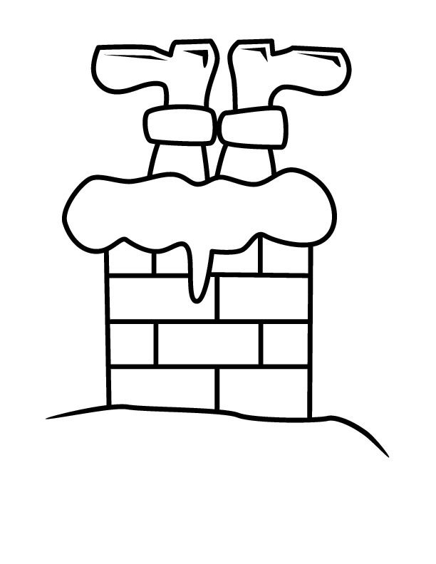 Камин новогодний трафарет