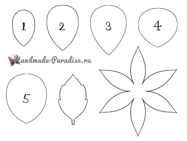 Лепестки для розы из фоамирана