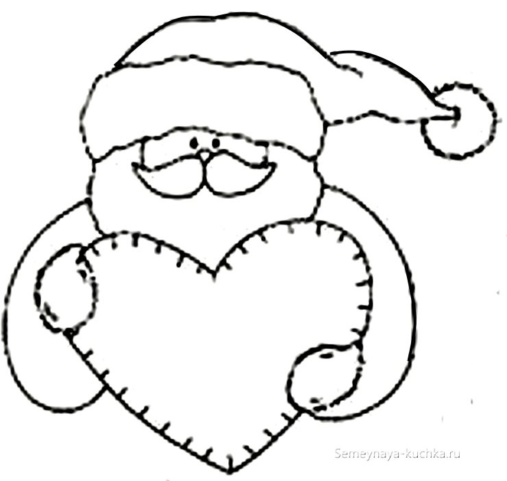 Трафарет Деда Мороза для фетра